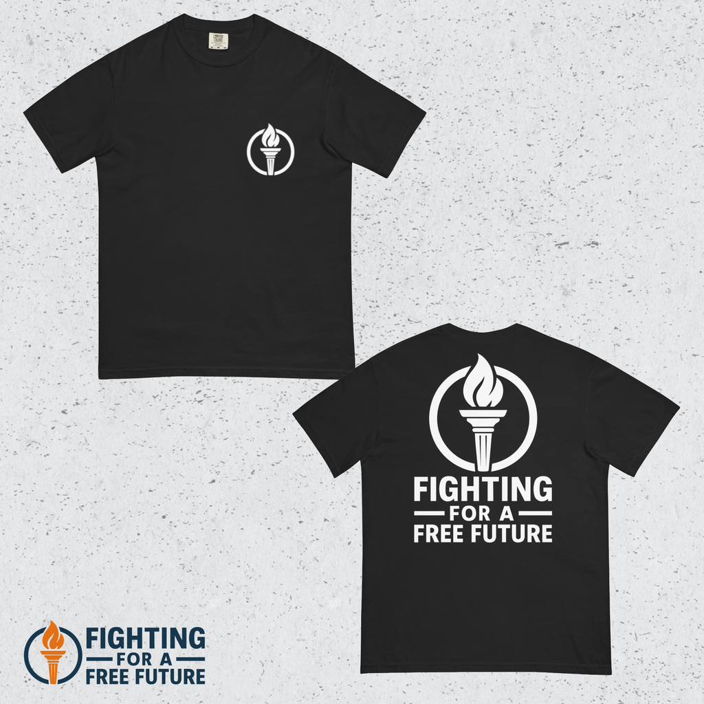 Fighting for a Free Future White Logo Premium Heavyweight T-Shirt