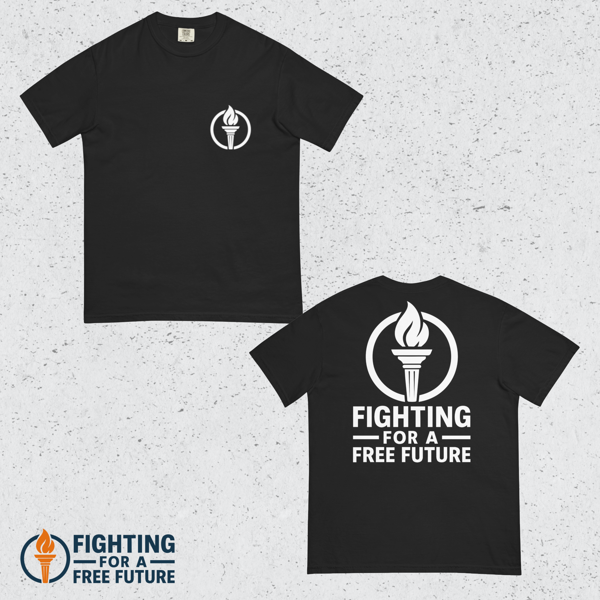 Fighting for a Free Future White Logo Premium Heavyweight T-Shirt